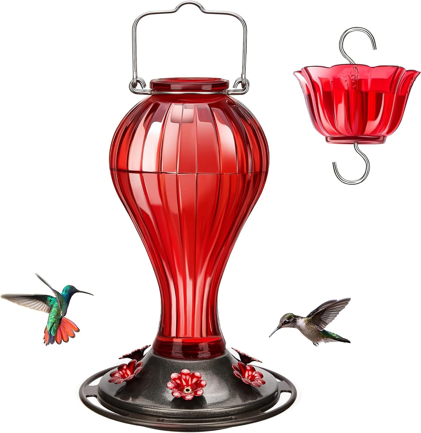 Bircana Glass Hummingbird Feeder 24 Ounces
