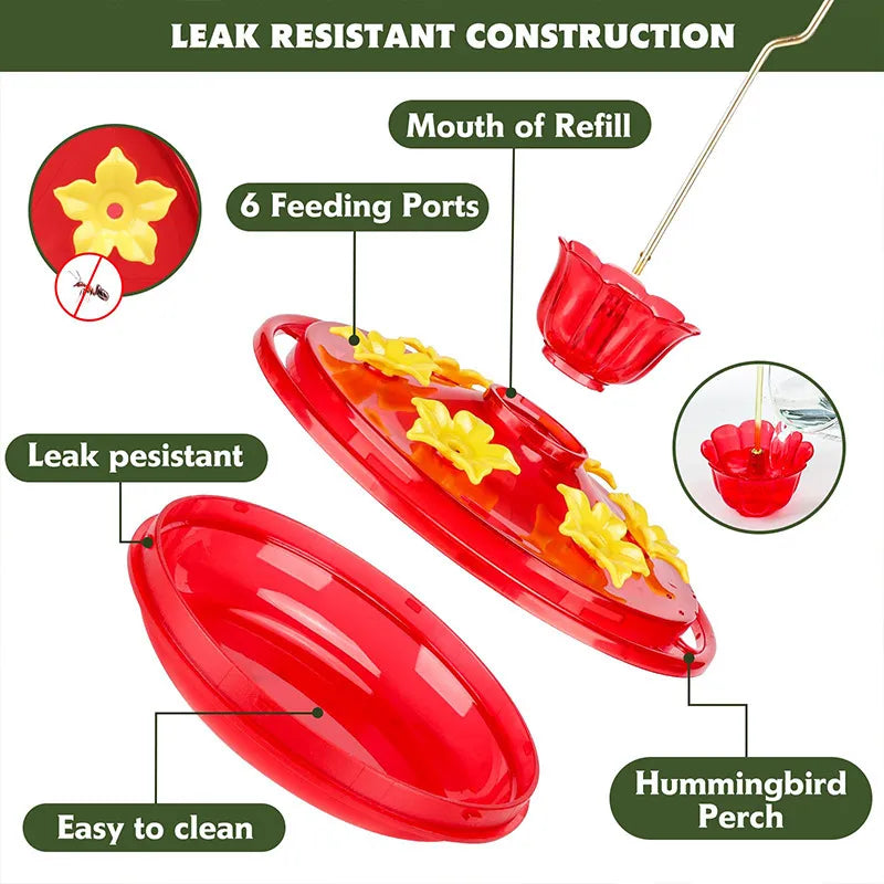 Bircana Leak-Proof Hummingbird Feeder