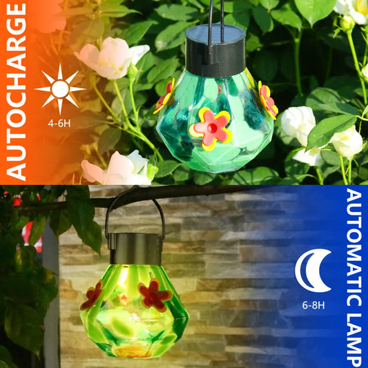 Bircana Hummingbird Feeder with Solar Light