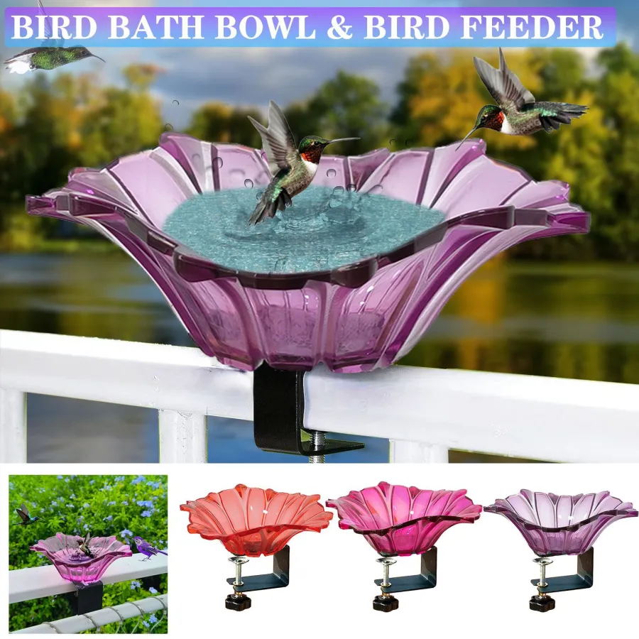 Bircana New Outdoor Garden Bird Bath Bowls & Bird Feeders