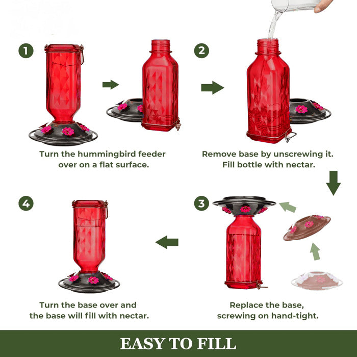 Bircana Hummingbird Feeder for Outdoor Hanging