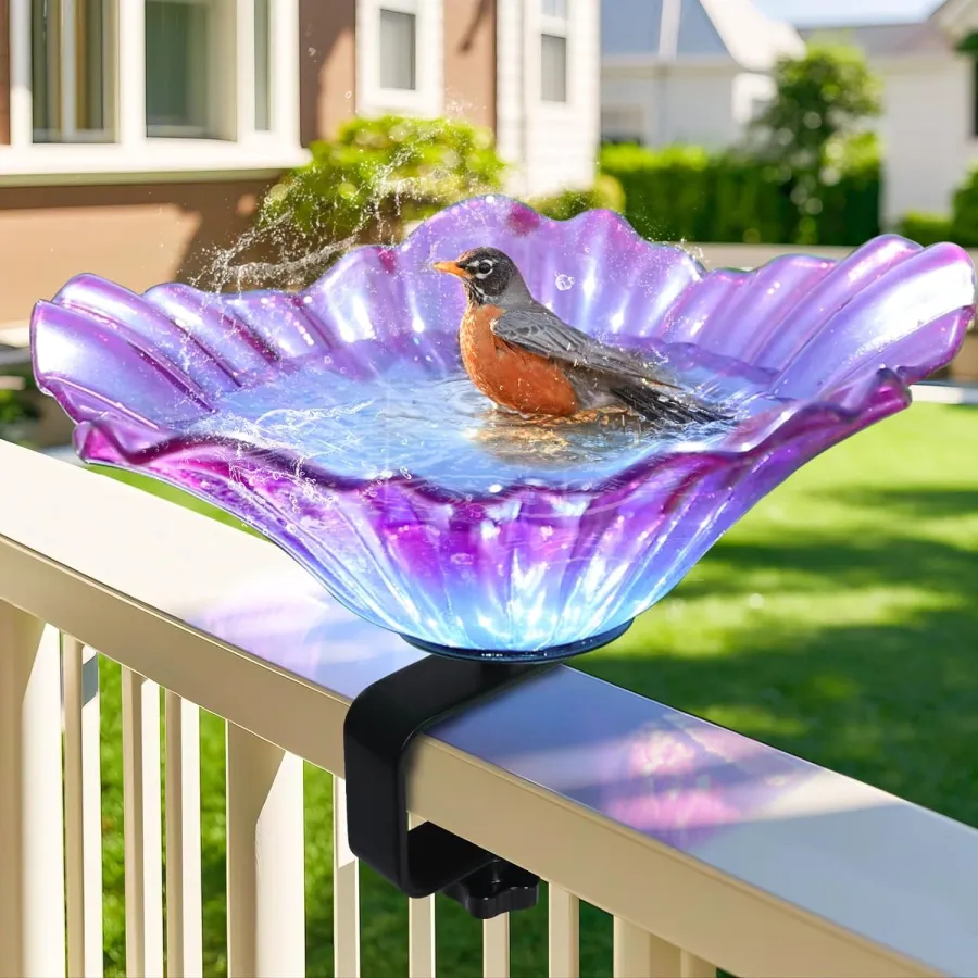 Bircana New Outdoor Garden Bird Bath Bowls & Bird Feeders